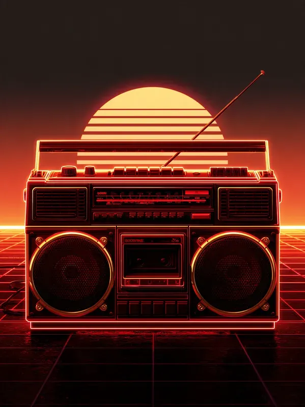 Retro 80s Synthwave Grid Posters