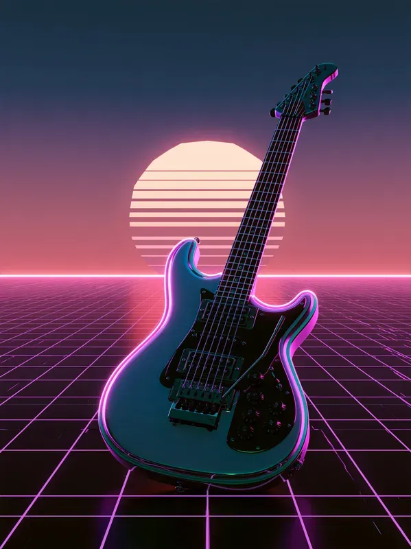 Retro 80s Synthwave Grid Posters