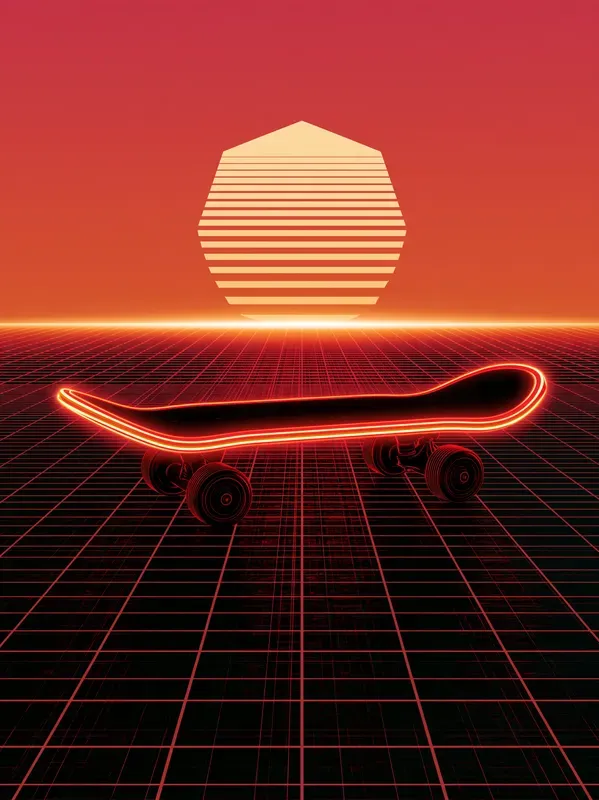Retro 80s Synthwave Grid Posters