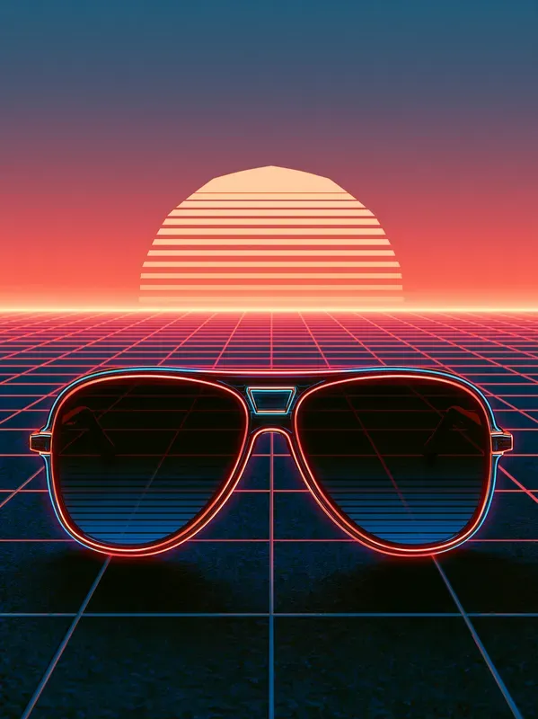 Retro 80s Synthwave Grid Posters