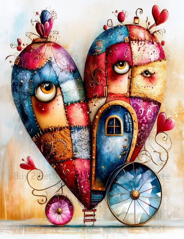 Whimsical Couple Love Junk Journals