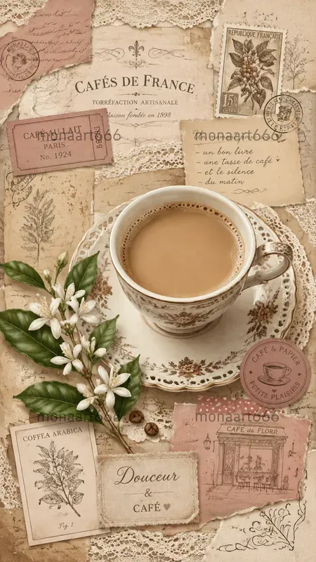 Romantic Coffee Junk Journal Ephemera