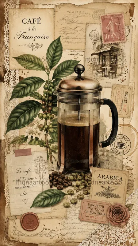 Romantic Coffee Junk Journal Ephemera