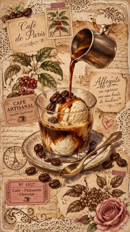Romantic Coffee Junk Journal Ephemera