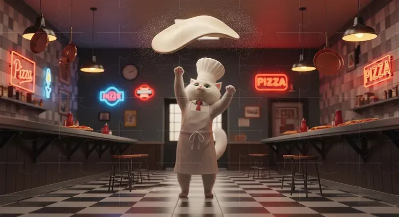 Anthropomorphic 3D Cat Scenes