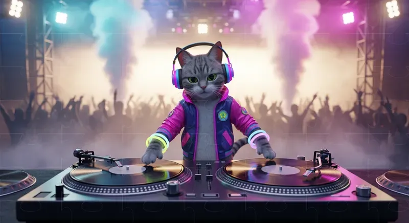 Anthropomorphic 3D Cat Scenes