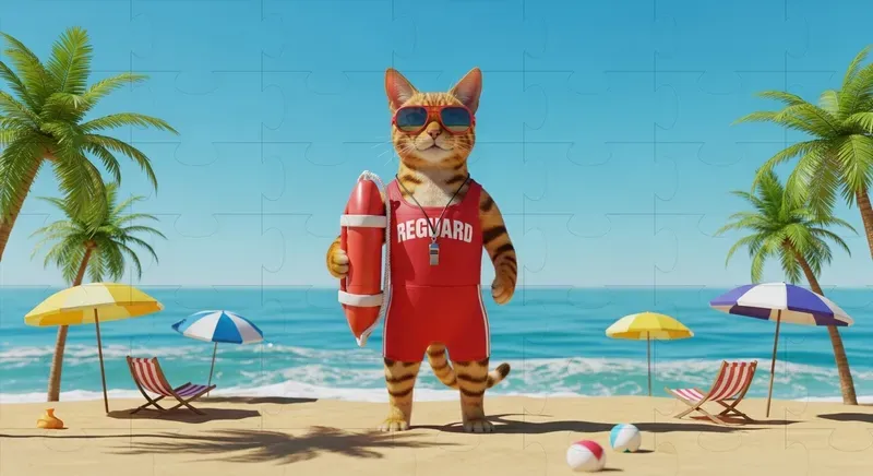 Anthropomorphic 3D Cat Scenes