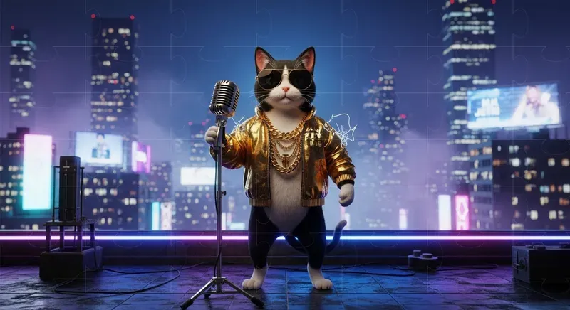 Anthropomorphic 3D Cat Scenes