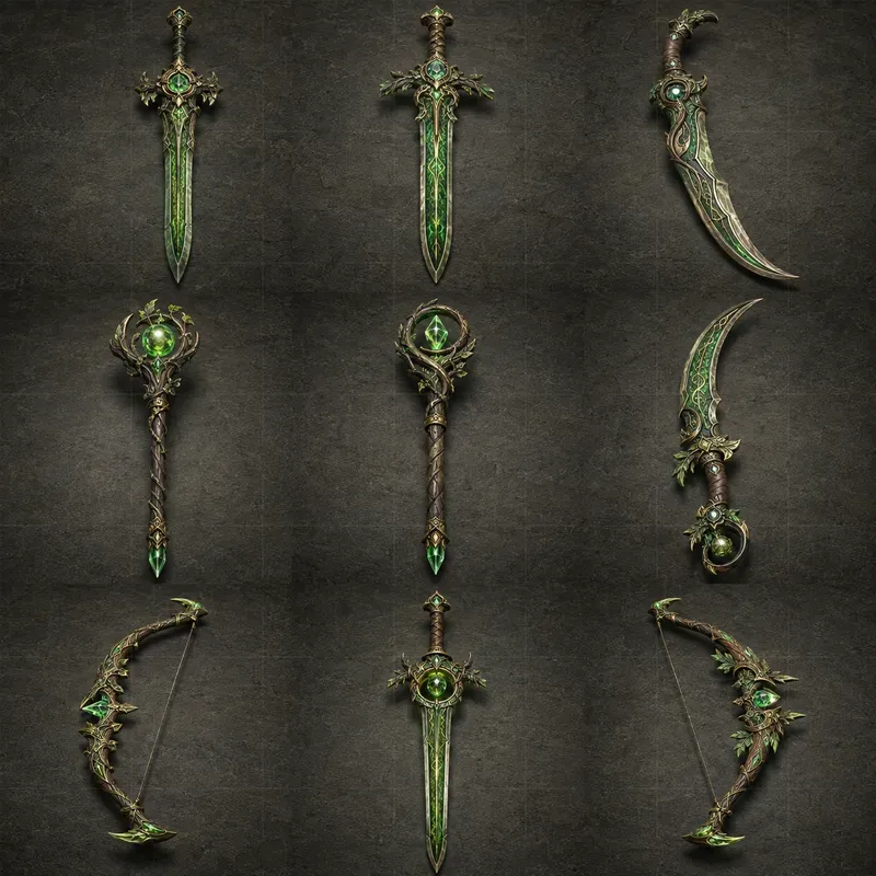 Realistic 3D Game Weapon Grid Set Sheets