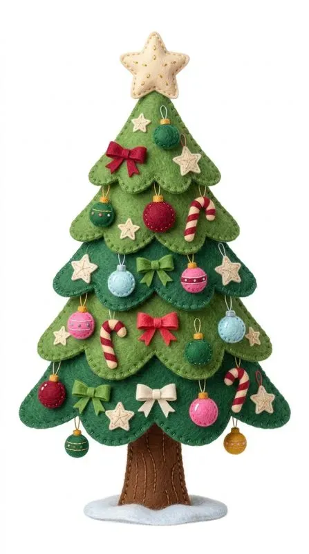 Cozy Felt Cute Colorful Christmas Cliparts