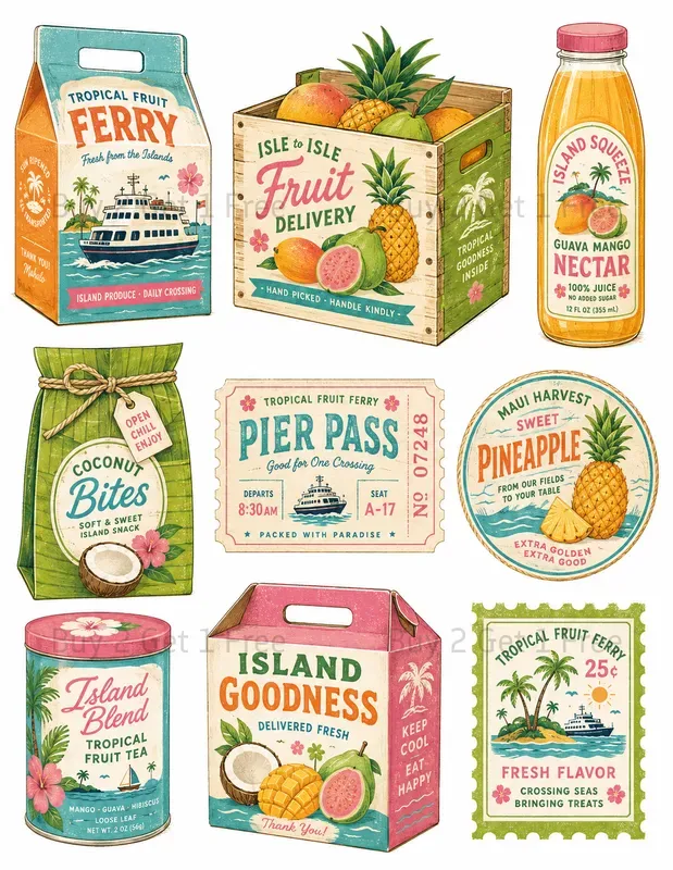 Western Retro Food Packaging Ephemera
