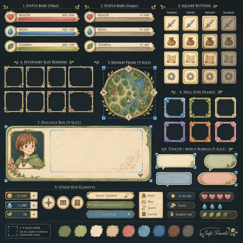 Game UI Hud Element Design Kits