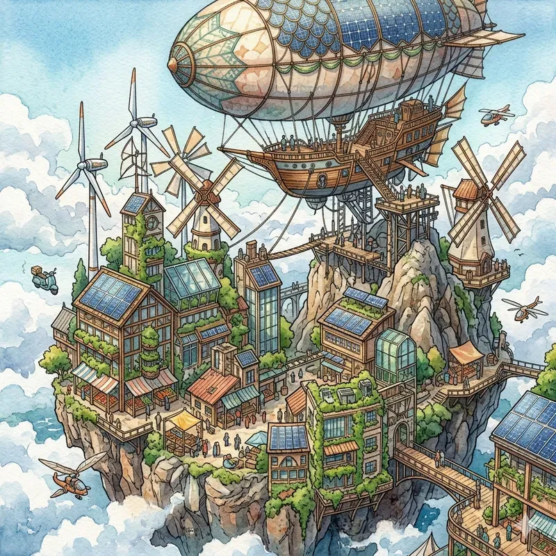 Pro Solarpunk Ultra HD Watercolors