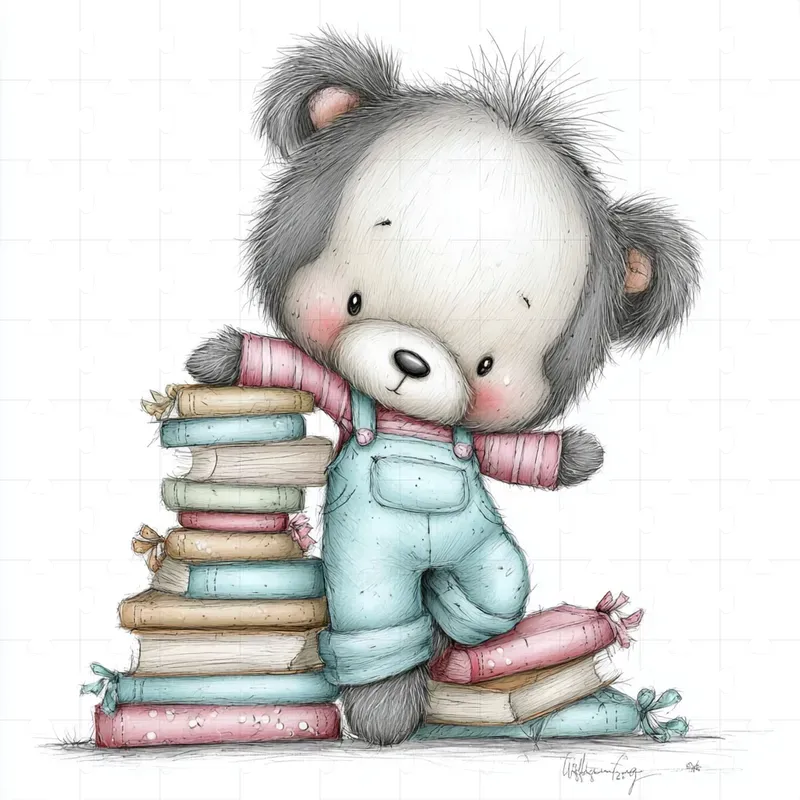 Cute Pencil Watercolor Character Cliparts