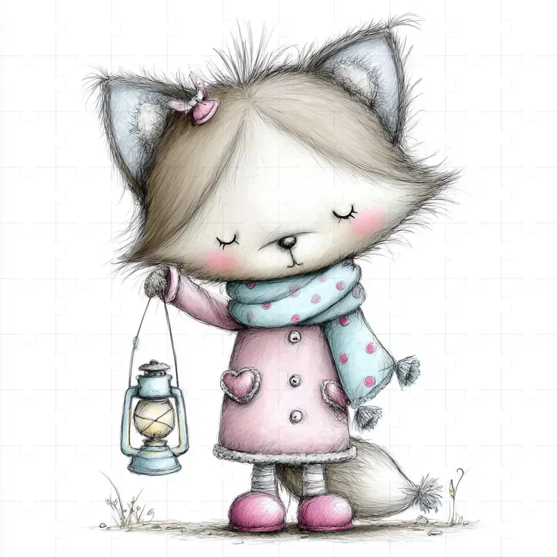 Cute Pencil Watercolor Character Cliparts