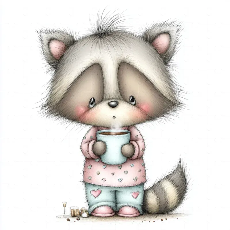 Cute Pencil Watercolor Character Cliparts