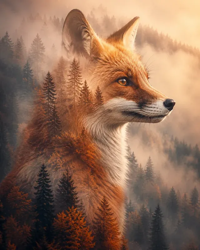 Wildlife Double Exposure Art