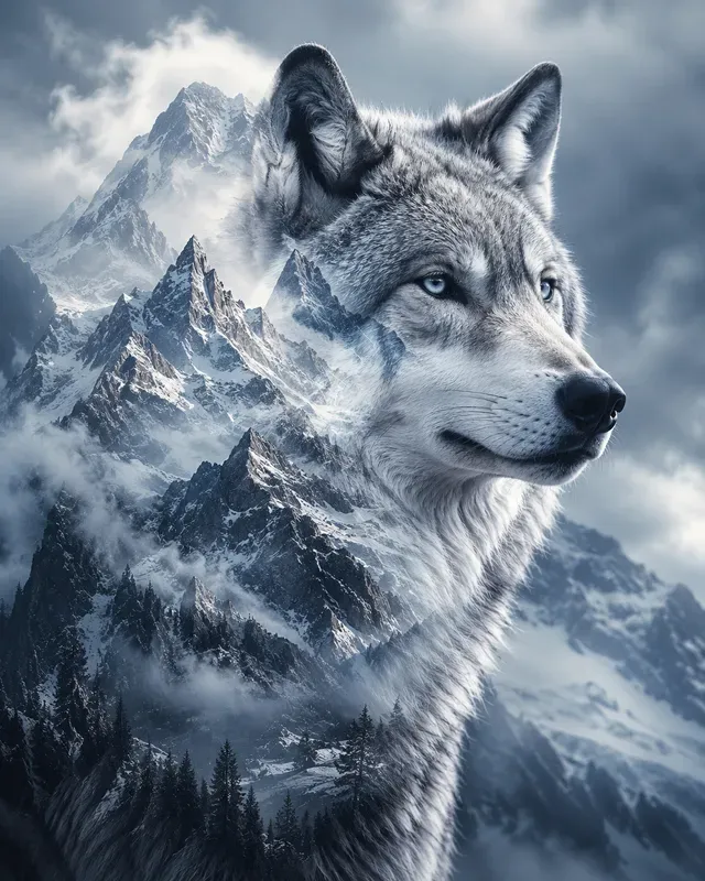 Wildlife Double Exposure Art