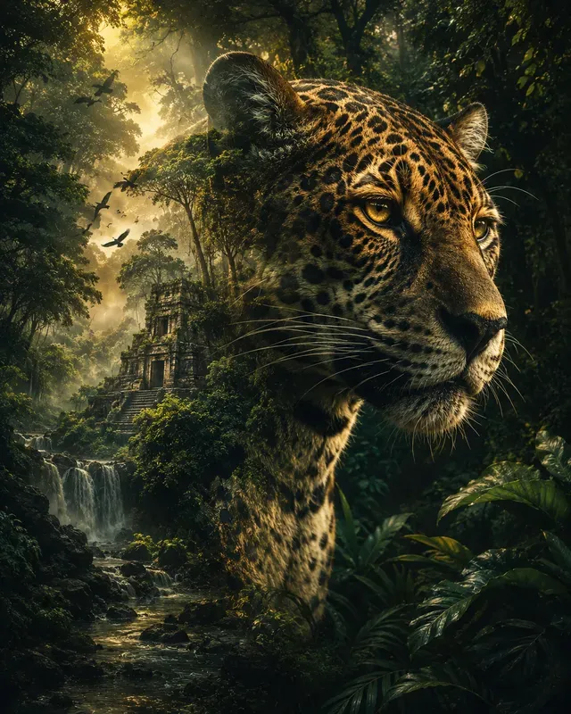 Wildlife Double Exposure Art