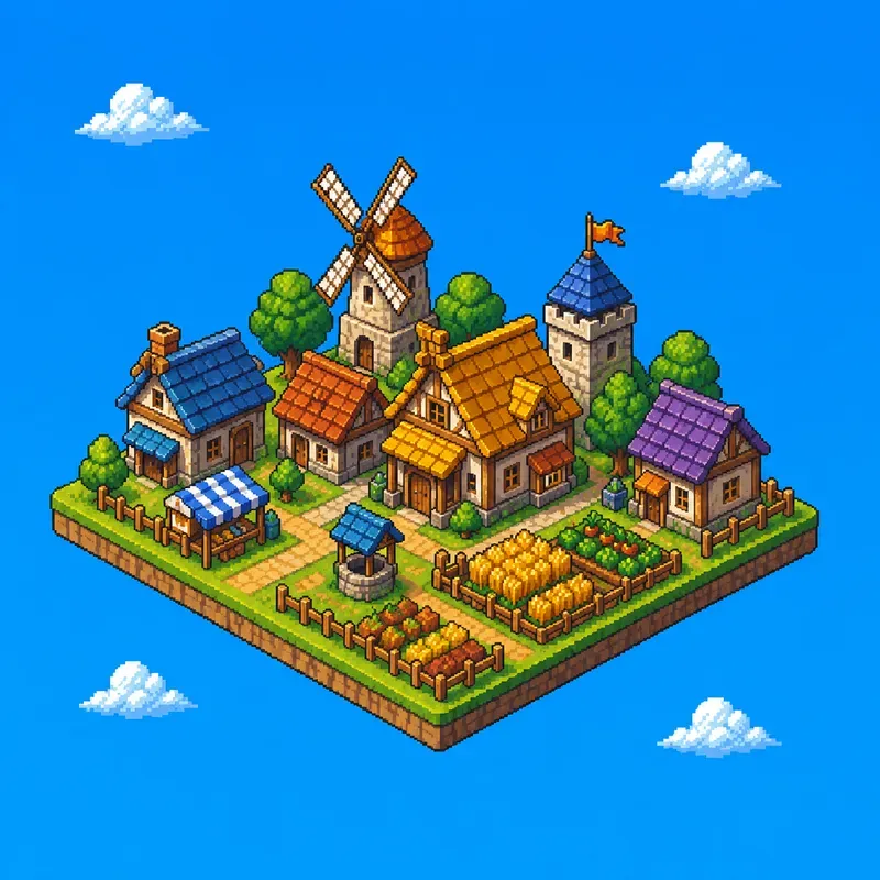 Vibrant 3D Pixel Art Game Assets
