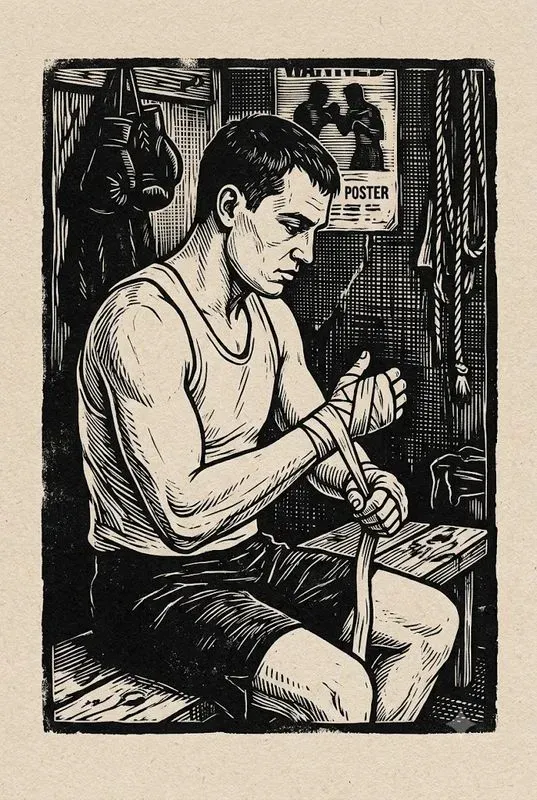 Hand Carved Linocut Relief Print Art