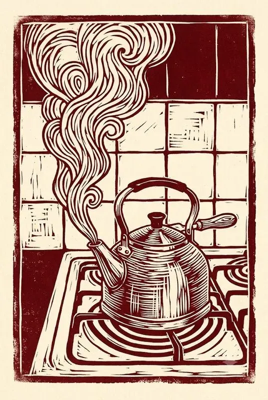 Hand Carved Linocut Relief Print Art