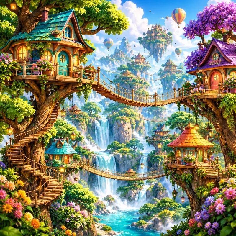 Whimsical Game World Collages