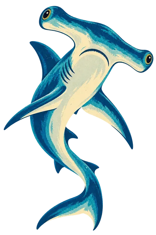 Flat Silkscreen Ocean Animal Clip Art