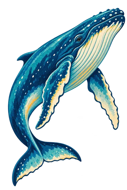 Flat Silkscreen Ocean Animal Clip Art