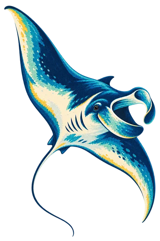 Flat Silkscreen Ocean Animal Clip Art