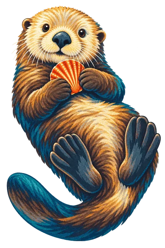 Flat Silkscreen Ocean Animal Clip Art