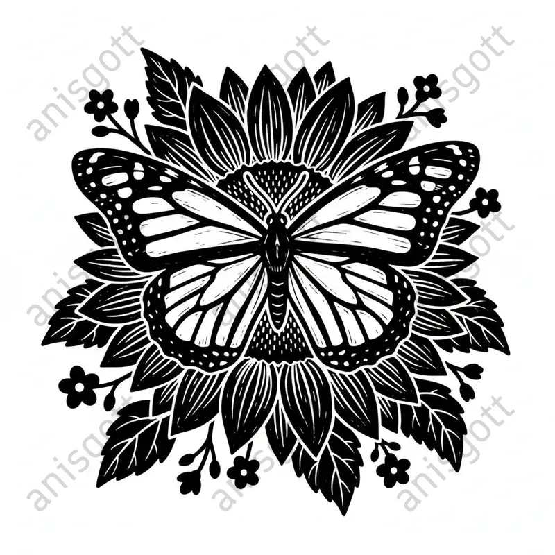 Bold Monochrome Graphics For Coloring