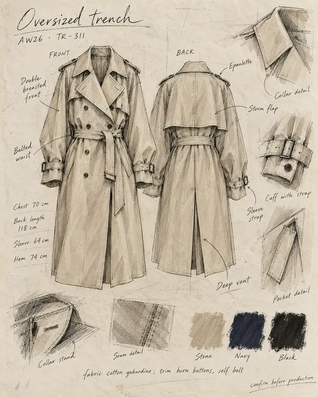 Garment Tech Pack Sketchbook Sheets