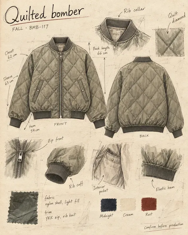 Garment Tech Pack Sketchbook Sheets