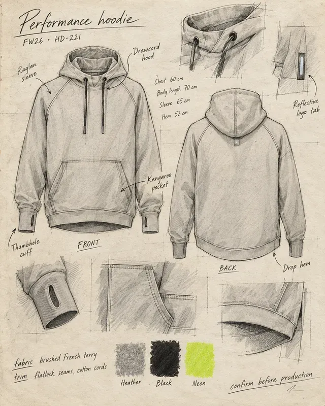 Garment Tech Pack Sketchbook Sheets