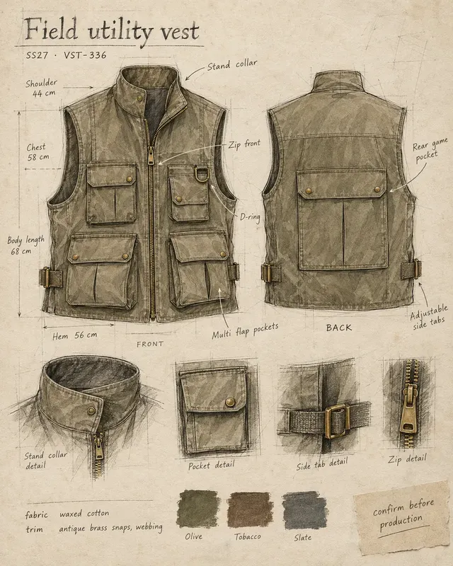 Garment Tech Pack Sketchbook Sheets