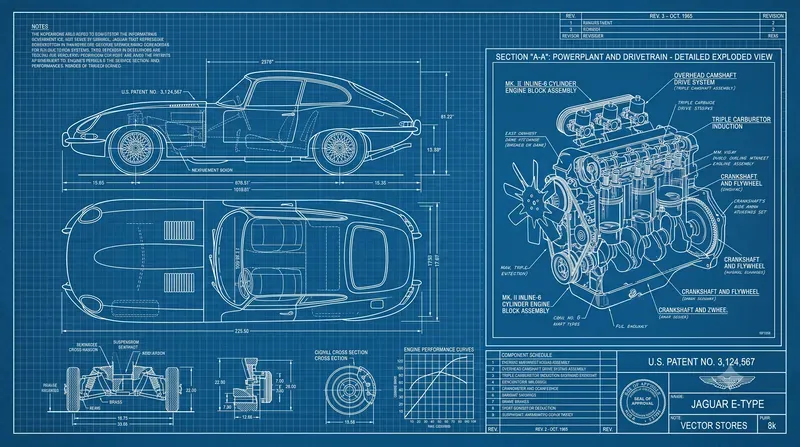 Vintage Patent Blueprints