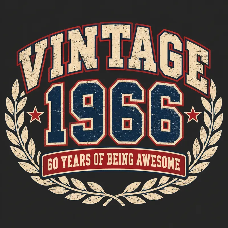 Vintage Birth Year Birthday Tee Designs
