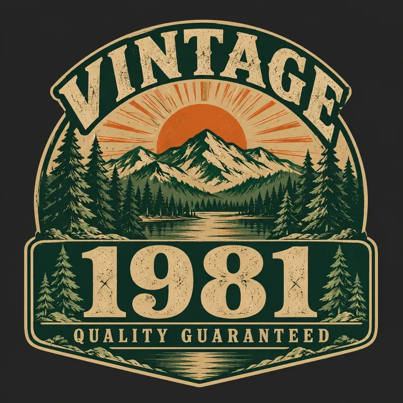 Vintage Birth Year Birthday Tee Designs