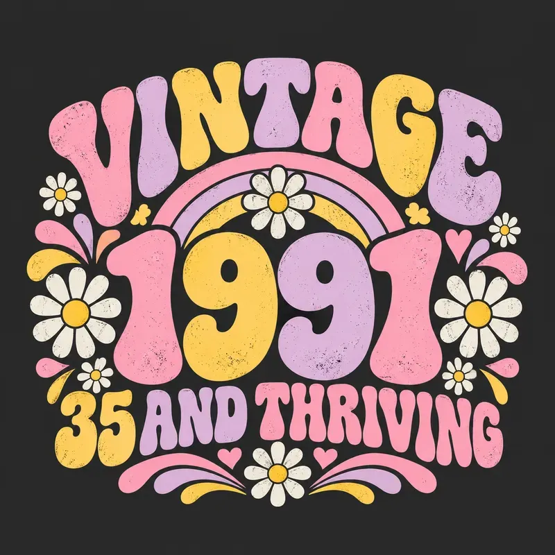 Vintage Birth Year Birthday Tee Designs
