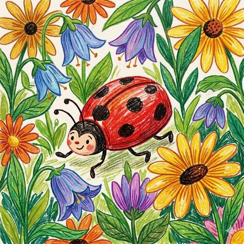 Whimsical Crayon Creature Illustrations
