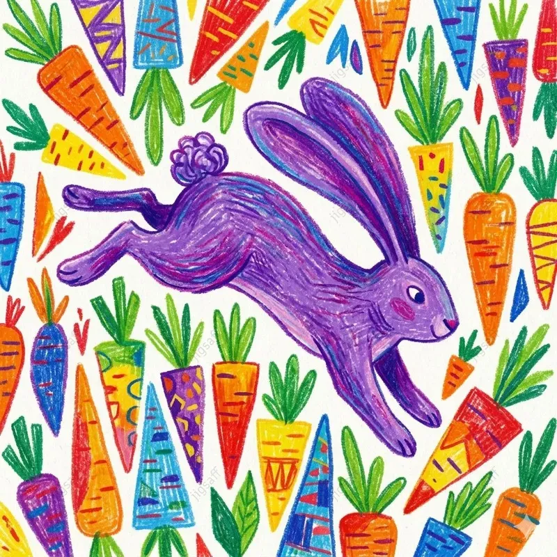 Whimsical Crayon Creature Illustrations
