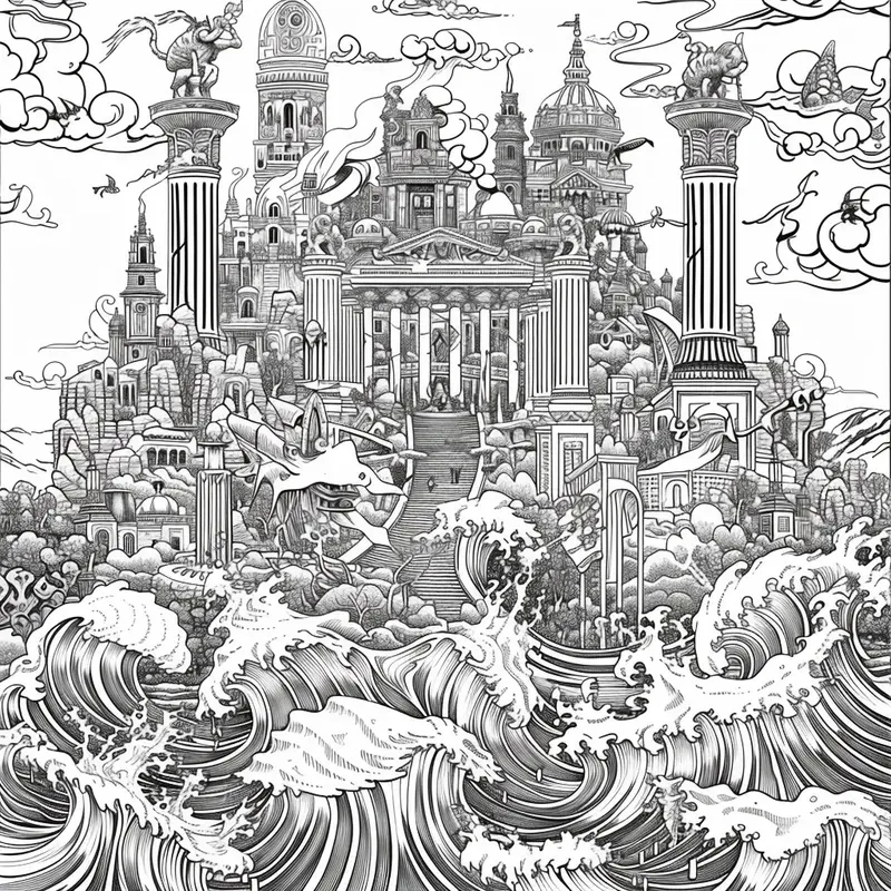 Ancient Sea Gods Ocean Myths Coloring