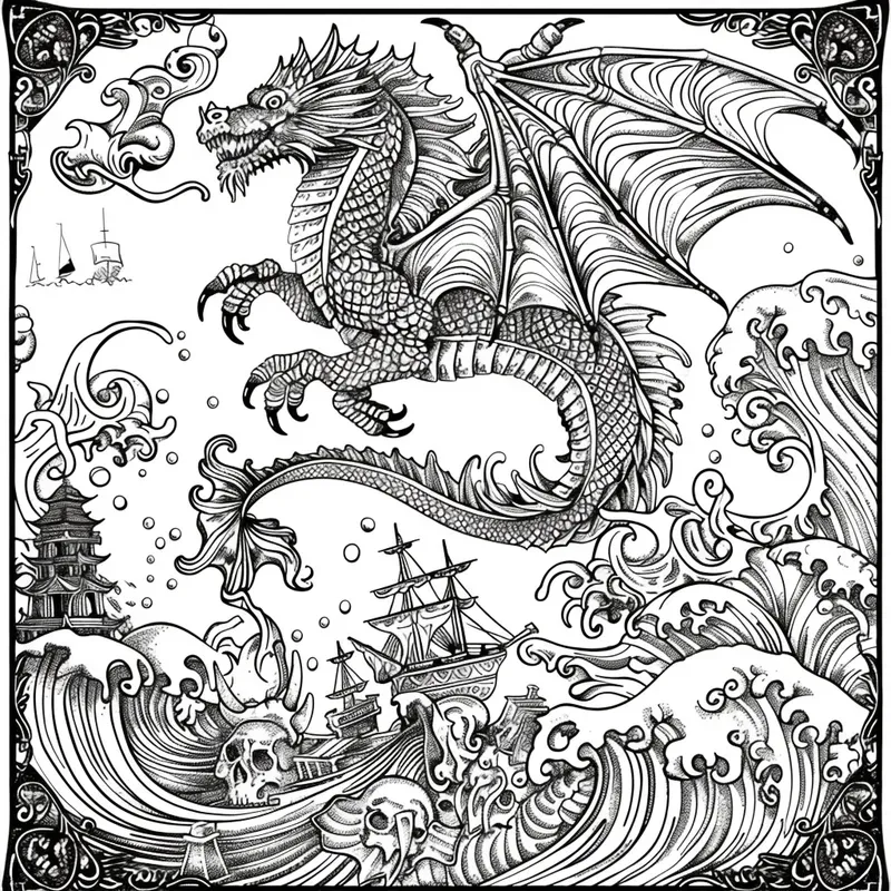 Ancient Sea Gods Ocean Myths Coloring