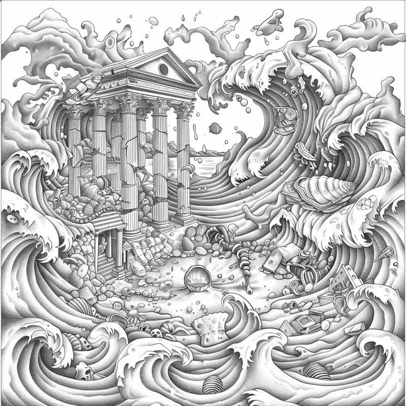 Ancient Sea Gods Ocean Myths Coloring