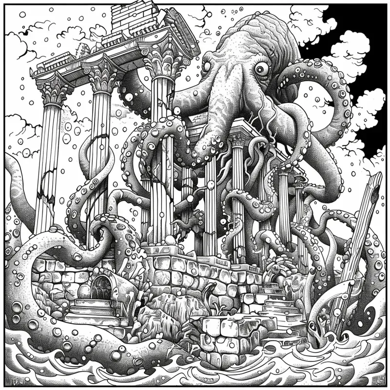 Ancient Sea Gods Ocean Myths Coloring