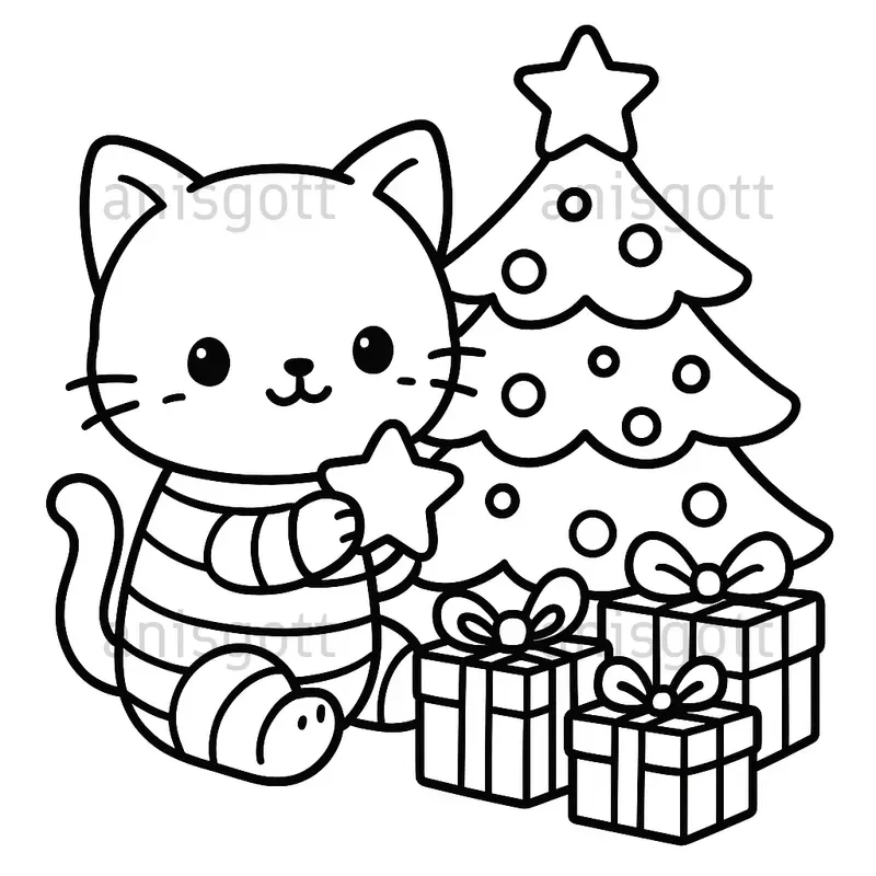 Christmas Baby Animals Coloring Pages
