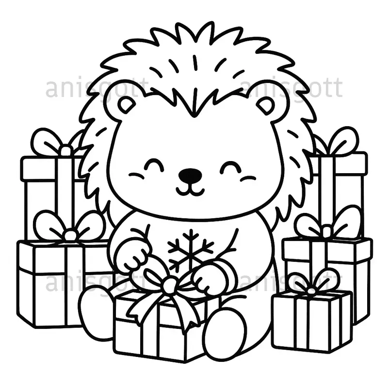 Christmas Baby Animals Coloring Pages