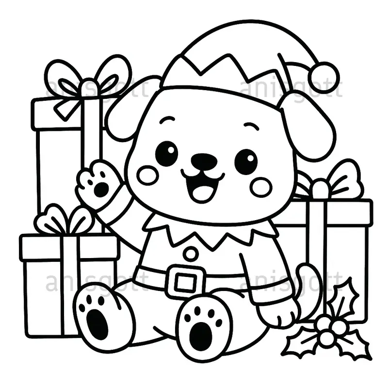 Christmas Baby Animals Coloring Pages