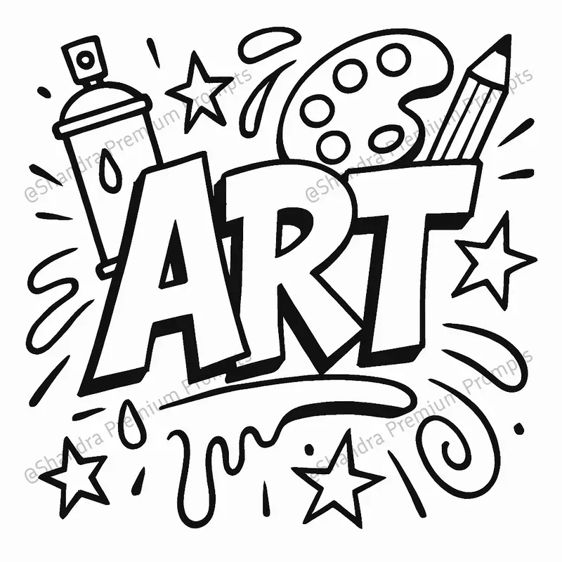 Graffiti Text Coloring Book Page Generators